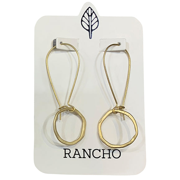 Catch Back Hook Earrings with Fine Flat Ring