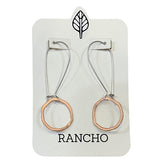 Catch Back Hook Earrings with Fine Flat Ring