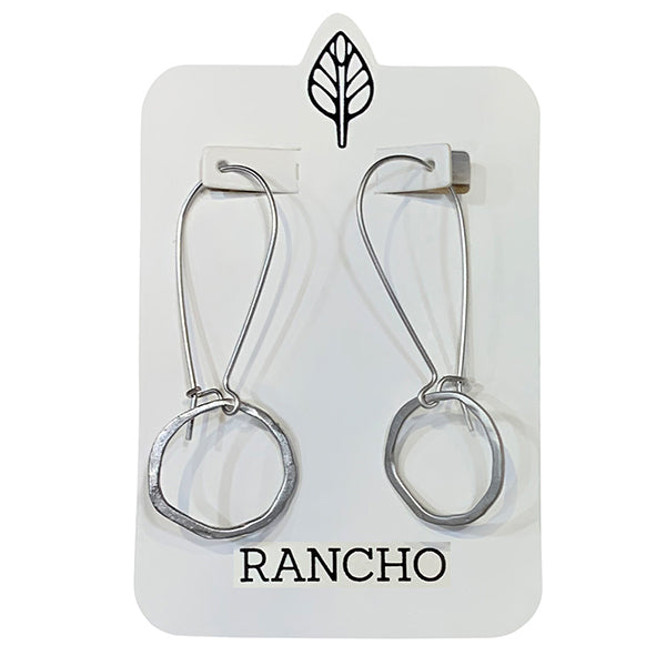 Catch Back Hook Earrings with Fine Flat Ring
