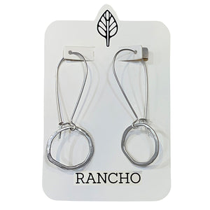Catch Back Hook Earrings with Fine Flat Ring