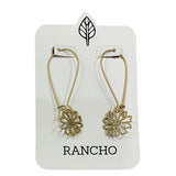 Long Wire Hook Earrings with Daisy Charm
