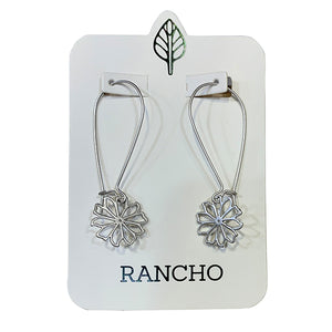 Long Wire Hook Earrings with Daisy Charm