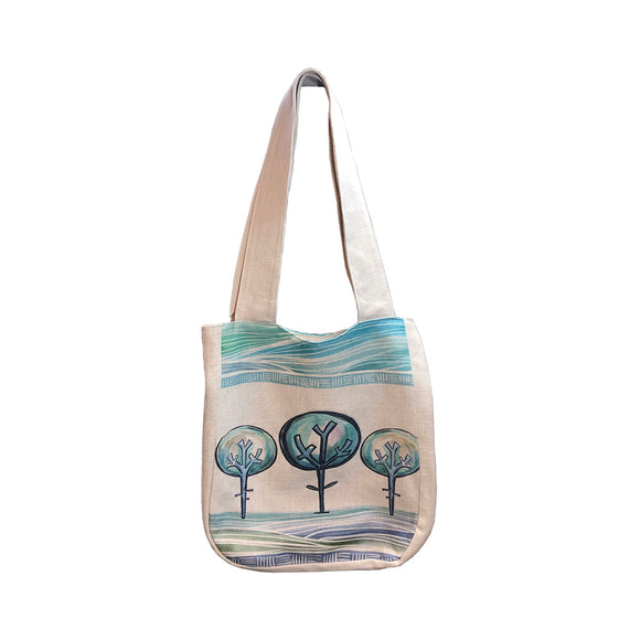 Water Colour Trees Linen Shoulder Bag