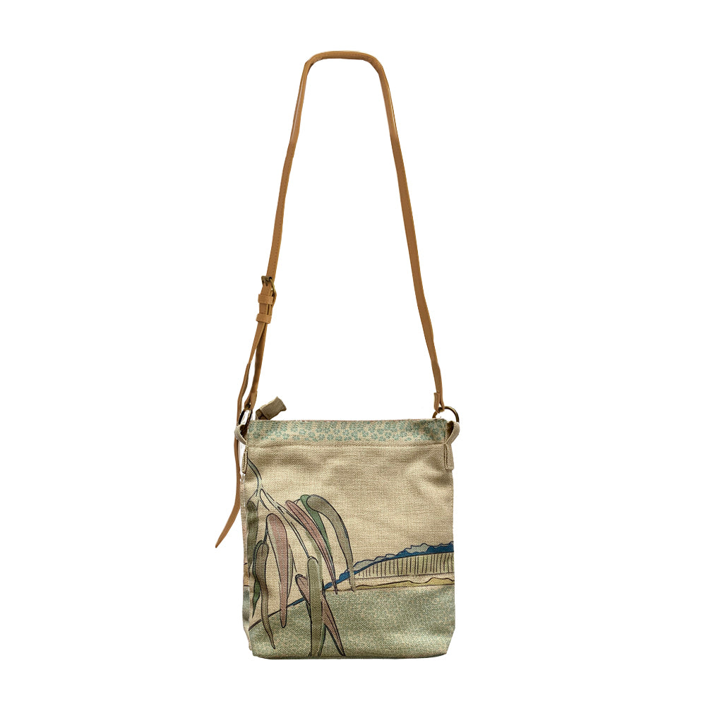Falling Leaves Cross Body Linen Bag