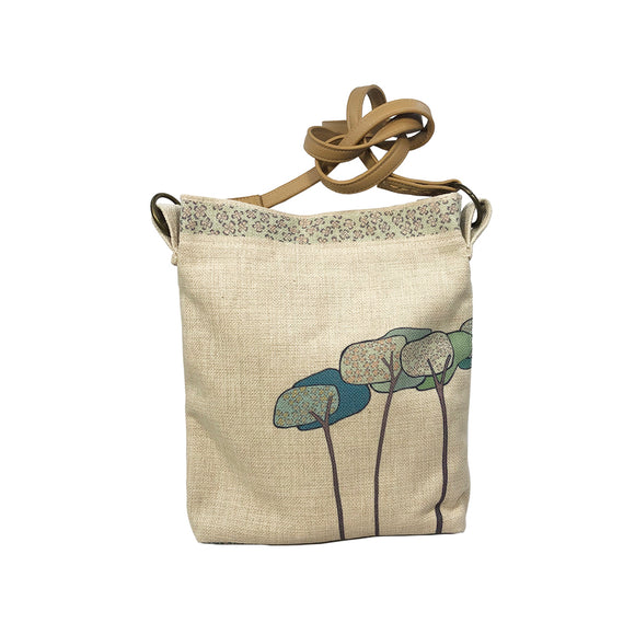 Three trees Crossbody Linen Bags