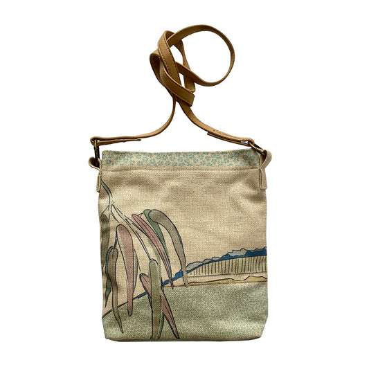 Falling leaves crossbody Linen Bags