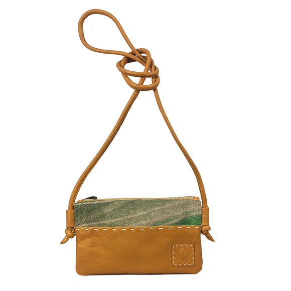 Small Leather & Linen Cross Body Bag