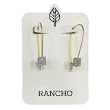 Long Hook Earring with Square Feature