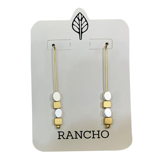 Long Straight Hook with Square and Oval Earring