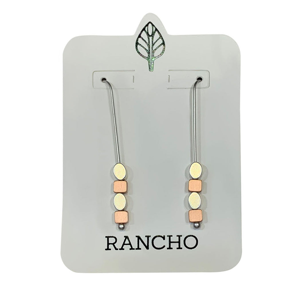 Long Straight Hook with Square and Oval Earring