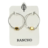 Large Hoop and Facet Bead Earring