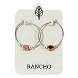 Large Hoop and Facet Bead Earring