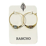 Large Hoop and Facet Bead Earring