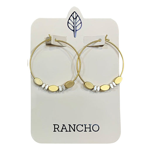 Large Hoop with Ovals and Spacer Beads earring