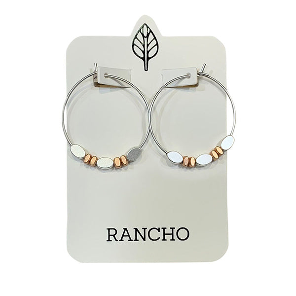 Large Hoop with Ovals and Spacer Beads earring