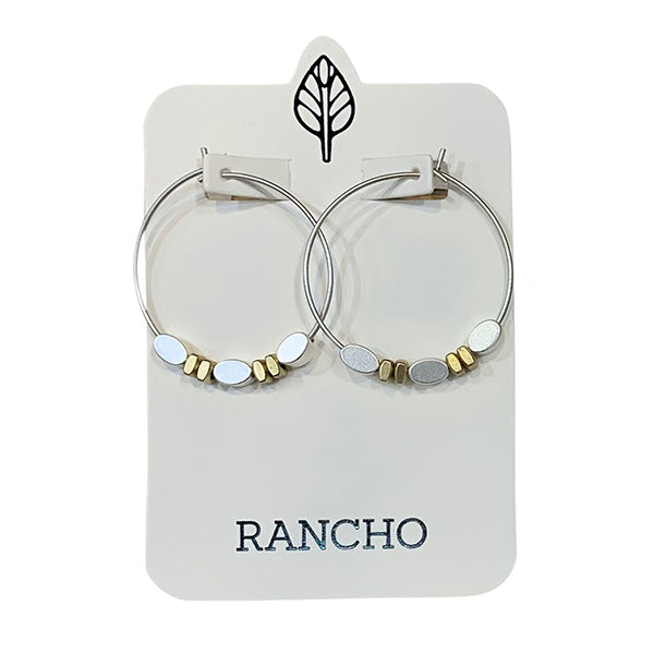 Large Hoop with Ovals and Spacer Beads earring