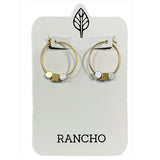 small hoop + dot, square, dot earring