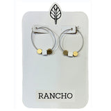 small hoop + dot, square, dot earring