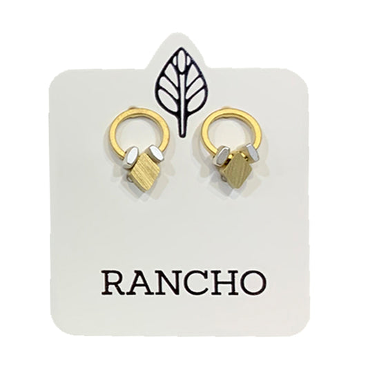 Small Circle Stud with Diamond Feature