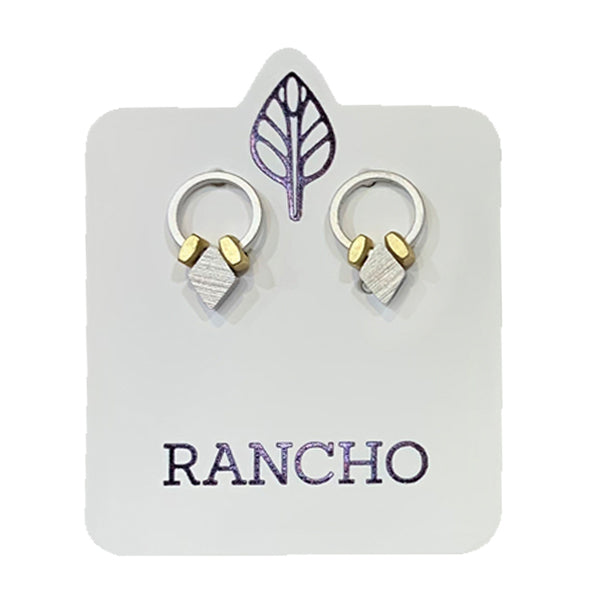 Small Circle Stud with Diamond Feature