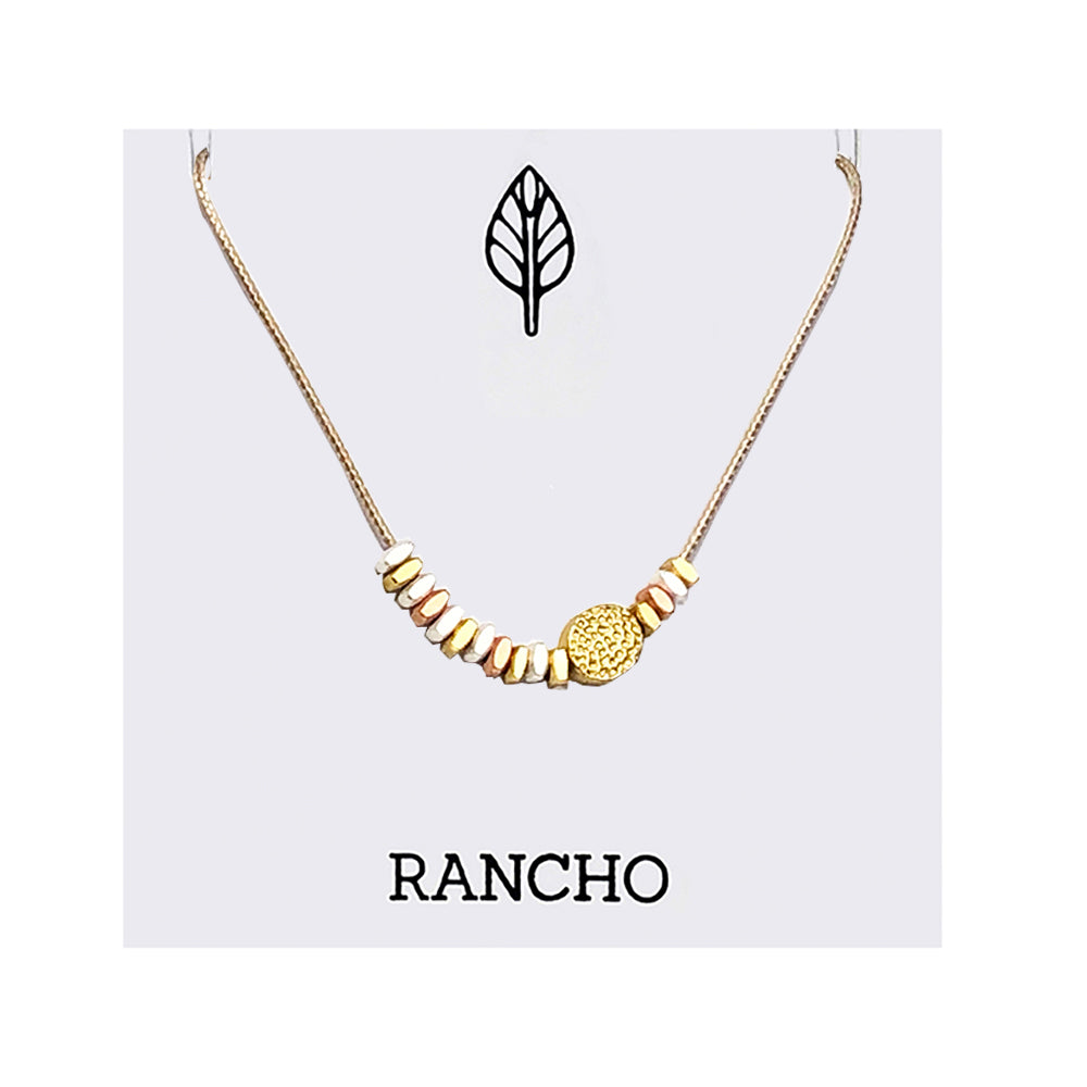 Asymmetrical Dot and Spacer Bead Necklace