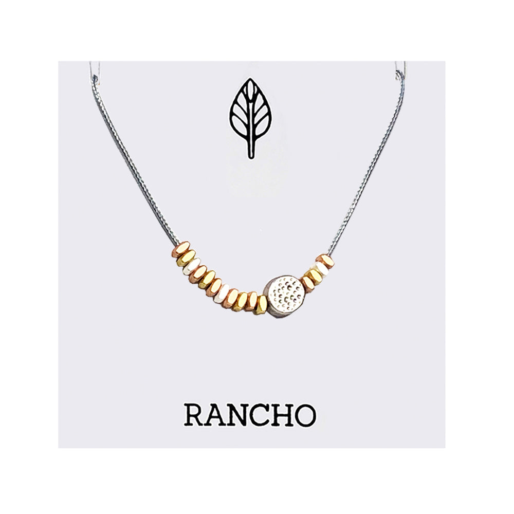 Asymmetrical Dot and Spacer Bead Necklace
