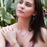 Hollow Oval and Fine Dot Necklace