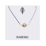 Hollow Oval and Fine Dot Necklace