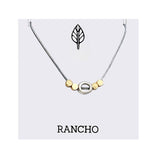 Hollow Oval and Fine Dot Necklace