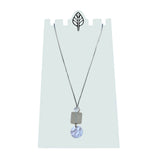 Square Glass and Disc Necklace