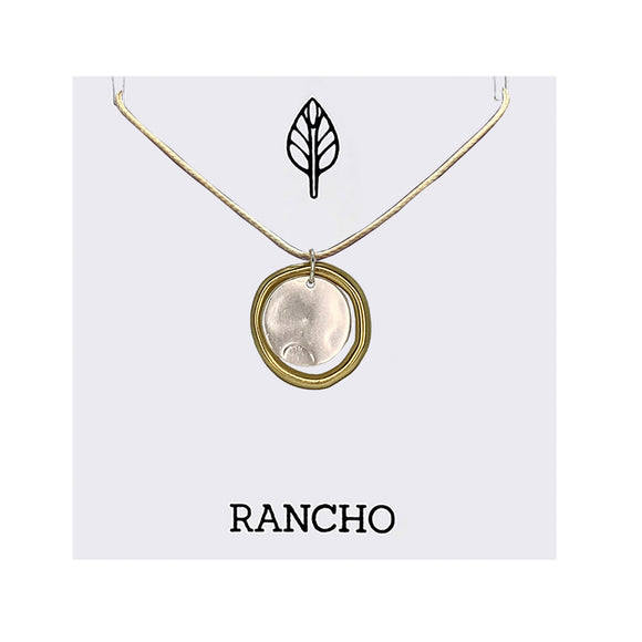 Ring with Hammered Disc Necklace