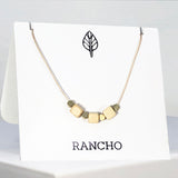 Small Wood Cubes with Small Dot Bead Necklace