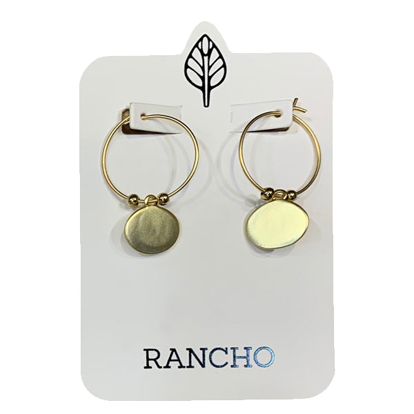 Small Hoop and Oval Pendant Earring