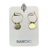 Small Hoop and Oval Pendant Earring