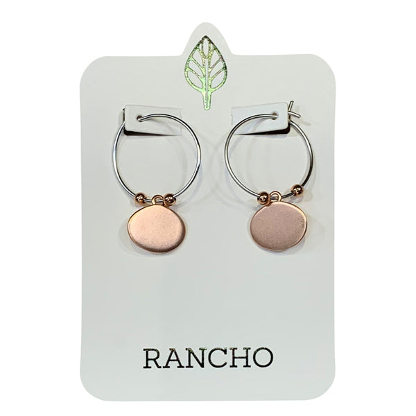 Small Hoop and Oval Pendant Earring