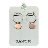Small Hoop and Oval Pendant Earring