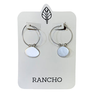 Small Hoop and Oval Pendant Earring