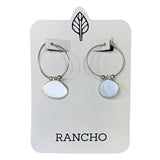 Small Hoop and Oval Pendant Earring
