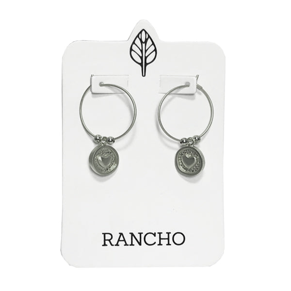 small hoop & circled heart earring