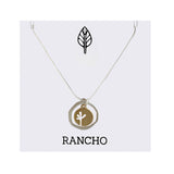 Seedling disc and flat Ring on Silver Chain Necklace