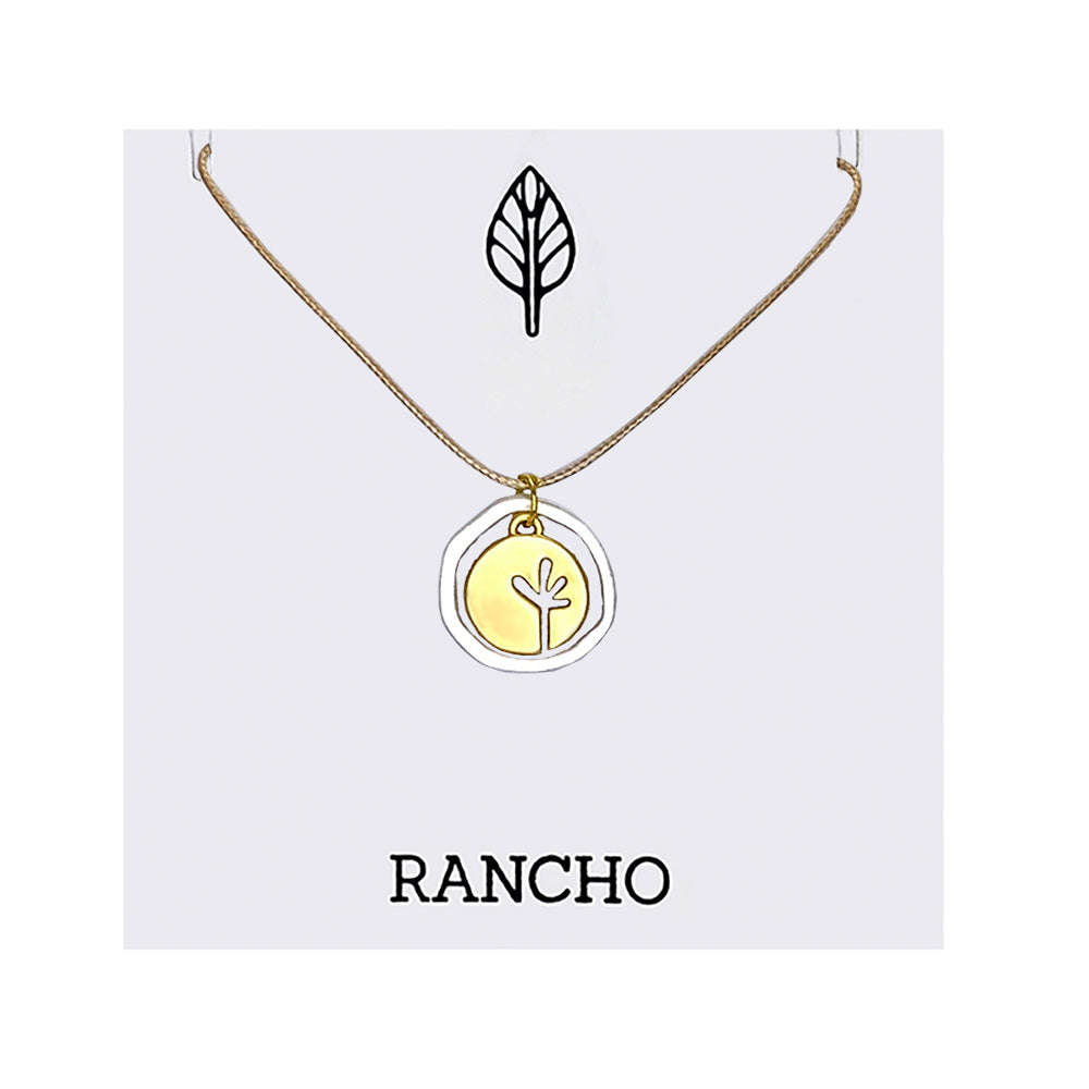 Seedling Disc and Flat Ring Pendant Necklace