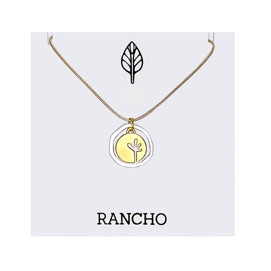 Seedling Disc and Flat Ring Pendant Necklace