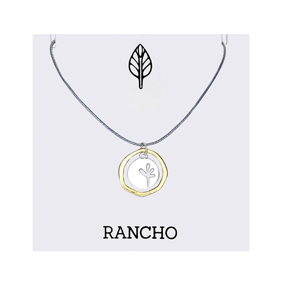 Seedling Disc and Flat Ring Pendant Necklace