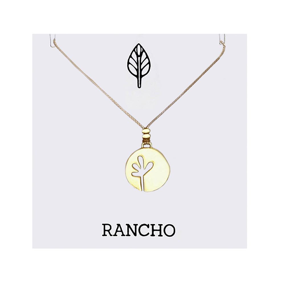 Large Seedling Disc Pendant Necklace