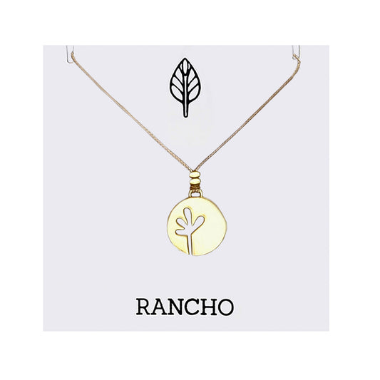 Large Seedling Disc Pendant Necklace