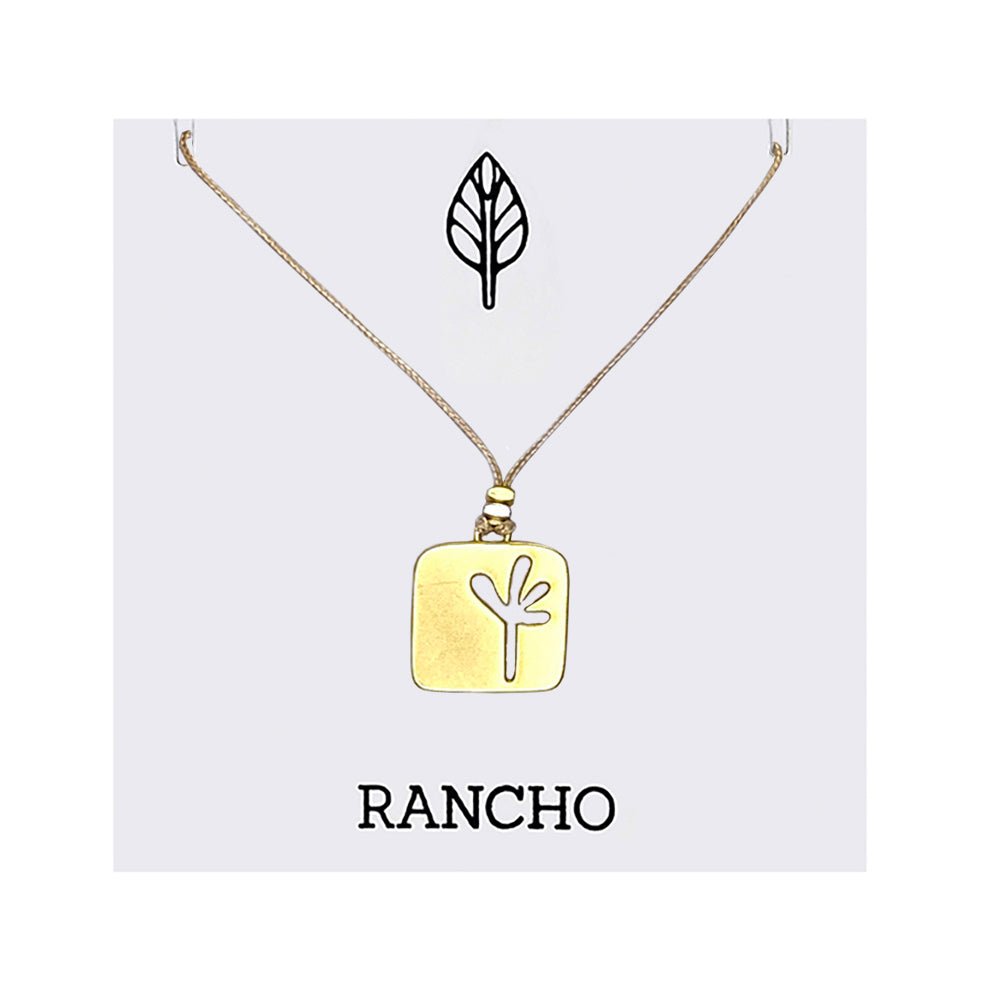 Large Square Seedling Pendant Necklace