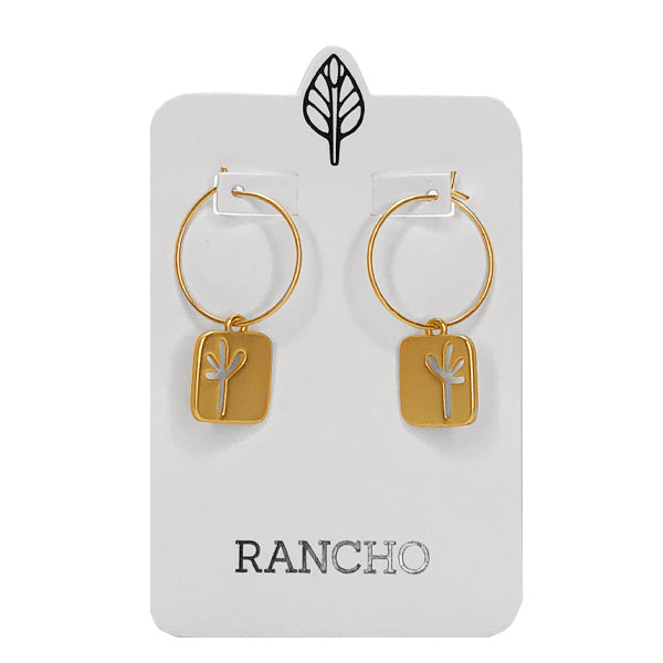 Small Square Seedling Hoop Earrings