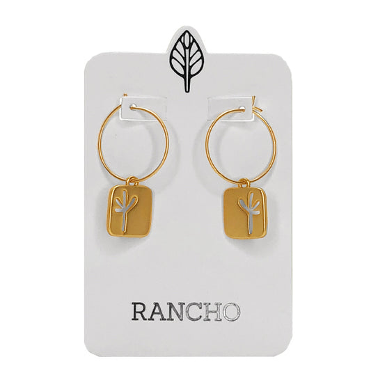 Small Square Seedling Hoop Earrings