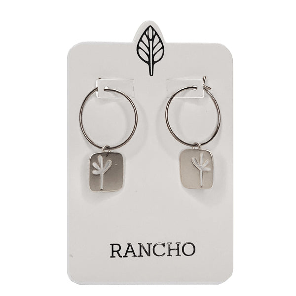 Small Square Seedling Hoop Earrings