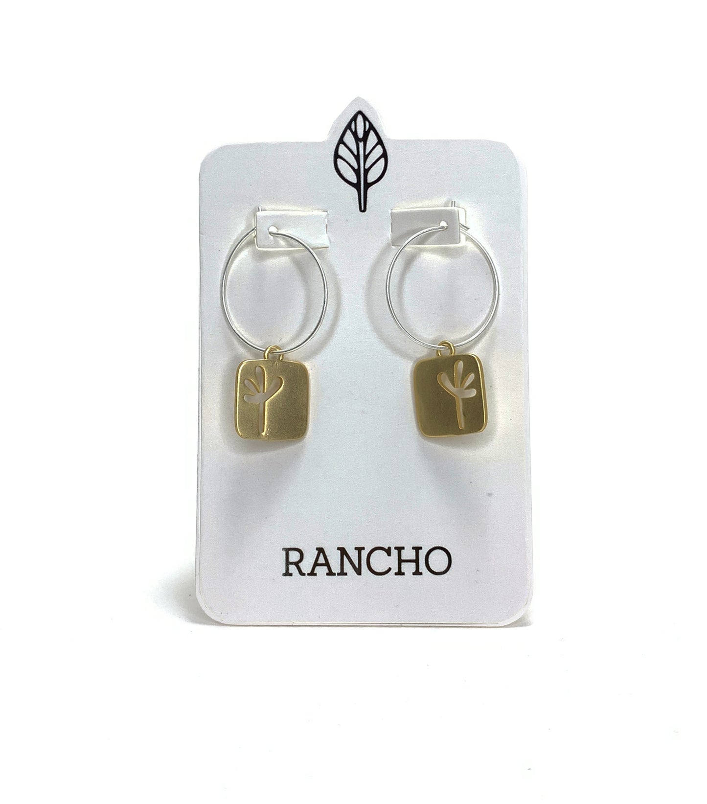 Small Square Seedling Hoop Earrings